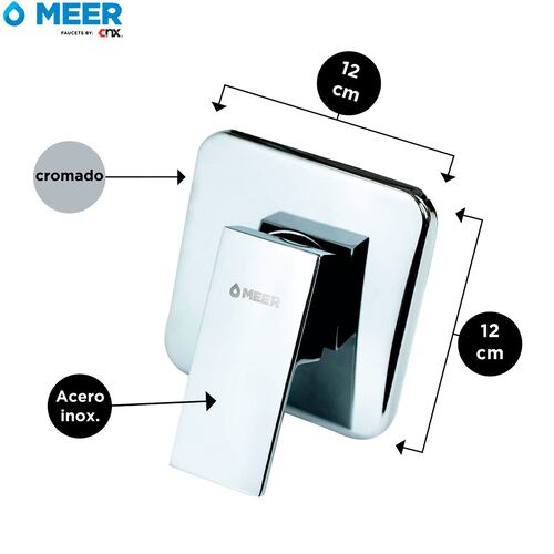 MEER Faucets by CNX | Juego de Regadera de Acero Inoxidable con Mezcladora Monomando y Toallero, Incluye Tubo para Regadera.