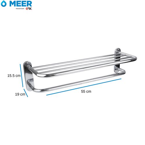 MEER Faucets by CNX | Juego de Regadera de Acero Inoxidable con Mezcladora Monomando y Toallero, Incluye Tubo para Regadera.