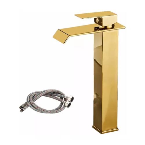 Grifo Mezclador Monomando Para Lavabo De Baño Dorado 30cm dorado