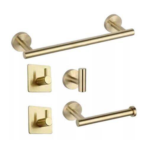 Juego De Accesorios De Baño De Acero Inoxidable Dorado, 5 Pz dorado