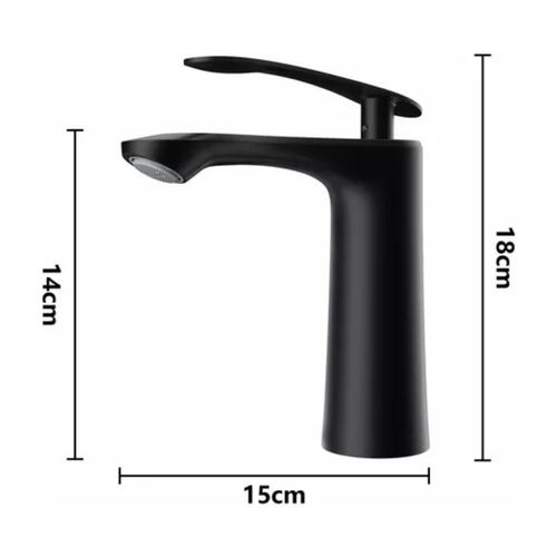 Llave Para Lavabo Monomando Mezclador Grifo Negro Mate negro