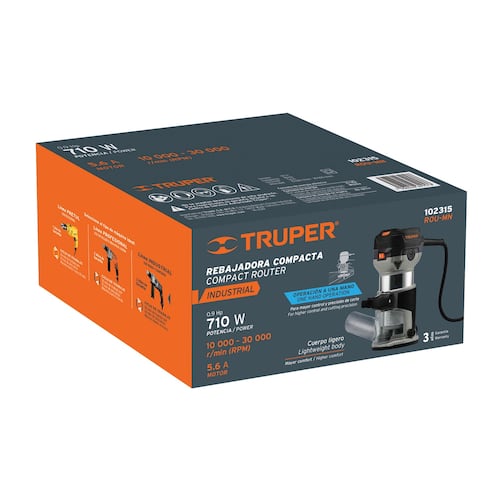 MINI ROUTER 710W, 3/4 HP, INDUSTRIAL, TRUPER