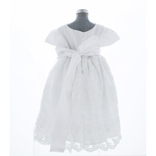 Vestido Para Bautizo Niña color Blanco 3552 0 A 2 Años.