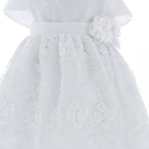 Vestido Para Bautizo Niña color Blanco 3552 0 A 2 Años.