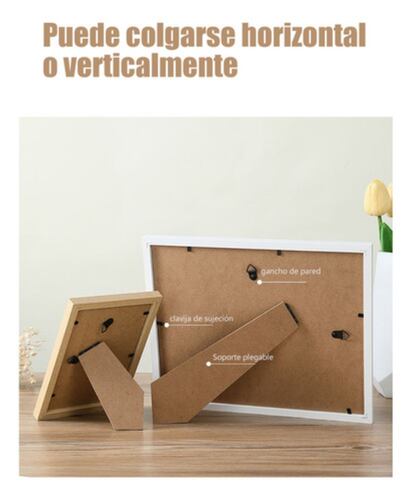 5pcs Fotos Marco, Portaretrato Decoración De Pared O Mesa marron claro