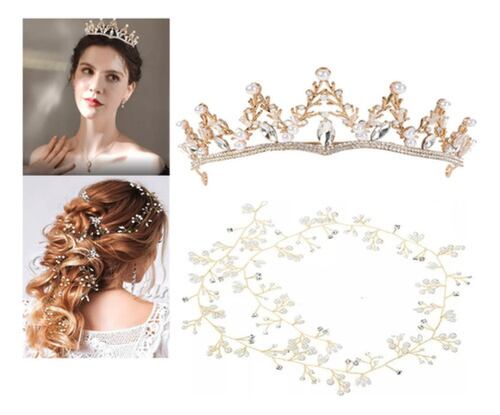 Accesorios Para Novias Deademas Mujer Tiara dorado