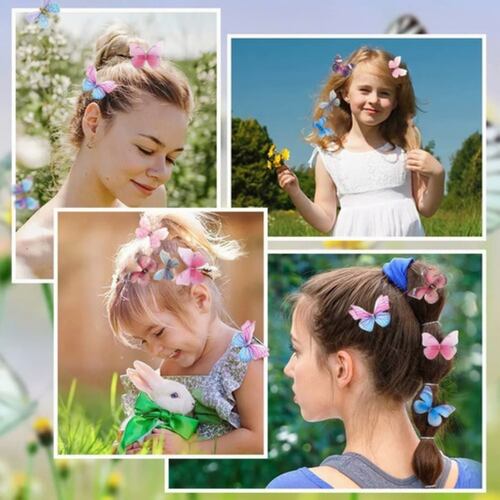 12 Colores Mezcla Mariposa Pasador Moños Para Niñas Moda 3d colores 