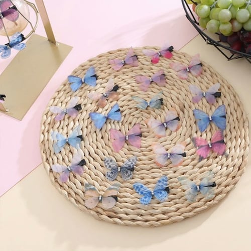 12 Colores Mezcla Mariposa Pasador Moños Para Niñas Moda 3d colores 