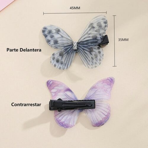12 Colores Mezcla Mariposa Pasador Moños Para Niñas Moda 3d colores 