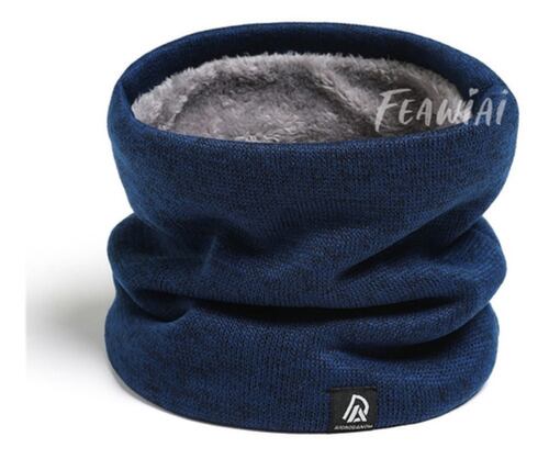 Bufanda Cuello Invierno Frío De Unisex Caballero Termico azul marino