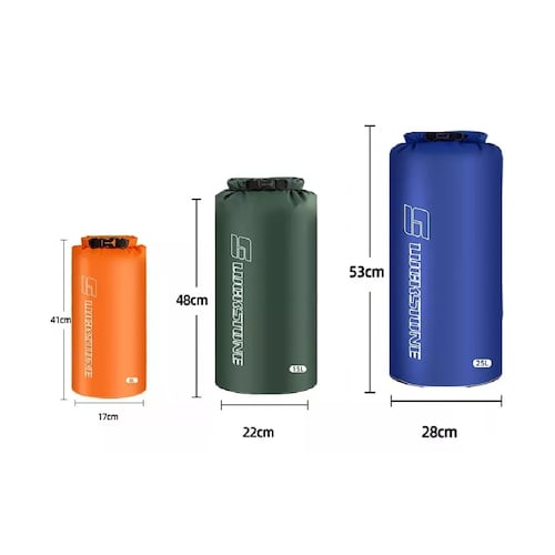 Kit Mochila De Bolsa Seca Impermeable Para Campin 3 Pcs