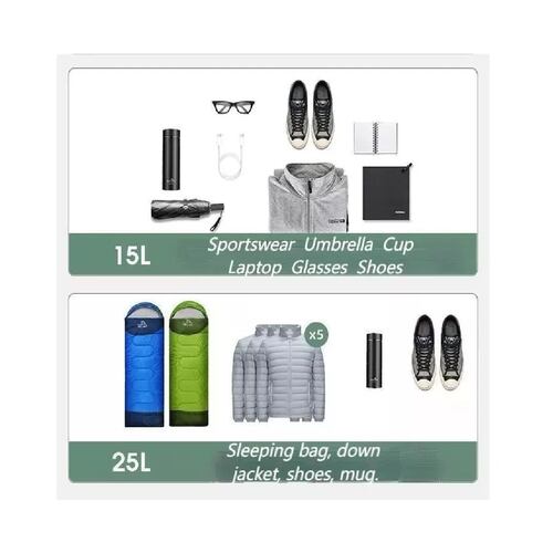 Kit Mochila De Bolsa Seca Impermeable Para Campin 3 Pcs