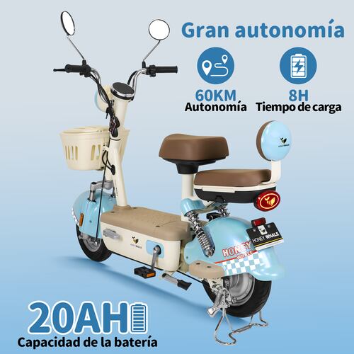 Motobici Eléctrica Honey Whale U4S Azul.