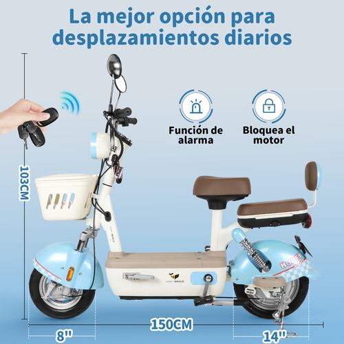 Motobici Eléctrica Honey Whale U4S Azul.