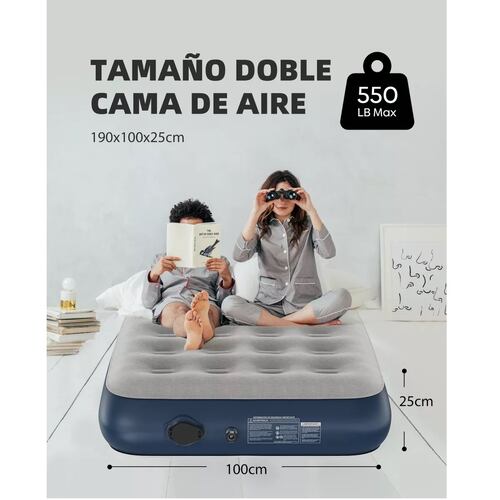 Colchón Inflable Con Bomba Eléctrica B1 Queen Batería B