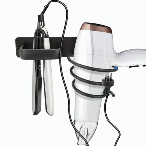 Soporte Para Secadora Plancha Pelo Alisador Baño Montaje NEGRO