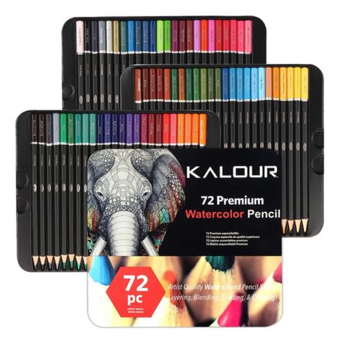 72 Lapices De Dibujo Pintura De Colores Escolar Profesional ELEFANTE NEGRO
