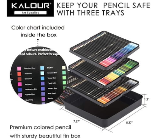 72 Lapices De Dibujo Pintura De Colores Escolar Profesional ELEFANTE NEGRO