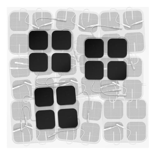 100 Electrodos Para Electroestimulador Tens De 5x5cm NEGRO
