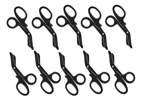 Tijera De Boton Uso Rudo Acero Inox Paramedico 10 Pzs Negro