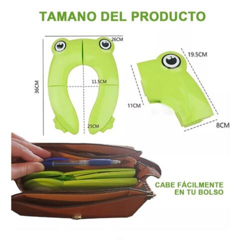 Asiento Entrenador Inodoro Portátil Baño Plegable Niño verde