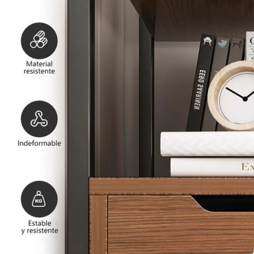 Escritorio Librero Ejecutivo Para Computadora Diseño Moderno marron