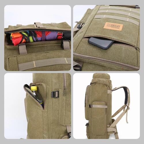 Mochila Táctica Militar Impermeable De 80l Caki