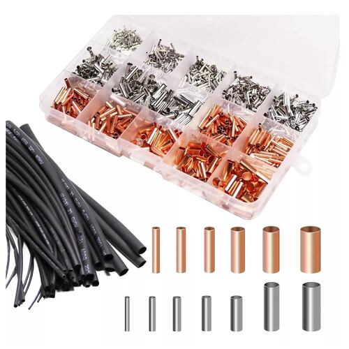 Kit Conectores Terminales Cobre P/cable Pinzas Termorretráctiles