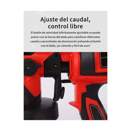 Pulverizador Inalámbrico De Batería De Litio 4000mah, 900ml Rojo