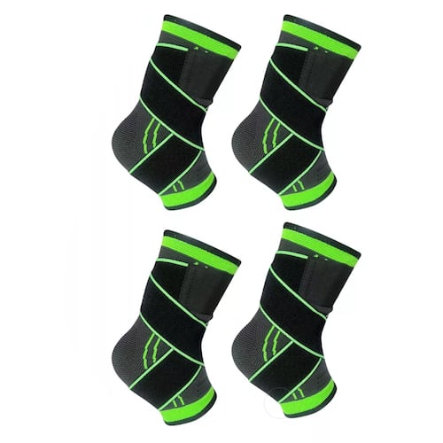 Set 4pzs Tobillera Deportiva Anti-esguince Soportes Lesión Gym M Verde