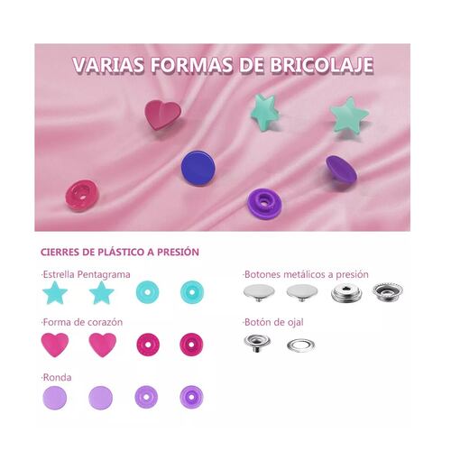 Pinza Kam Botón Presión Broche T5 27 Colores 300 Juegos