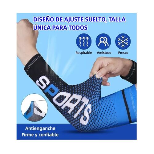 Kit De Seda Hielo Bandana Y Mangas De Protección Uv Unisex Azul