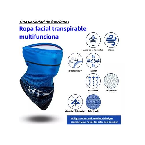 Kit De Seda Hielo Bandana Y Mangas De Protección Uv Unisex Azul
