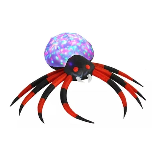 Inflable Halloween Araña Gigante Spider Luz Led 2.3 Mts NEGRO/ROJO