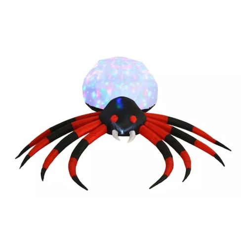 Inflable Halloween Araña Gigante Spider Luz Led 2.3 Mts NEGRO/ROJO