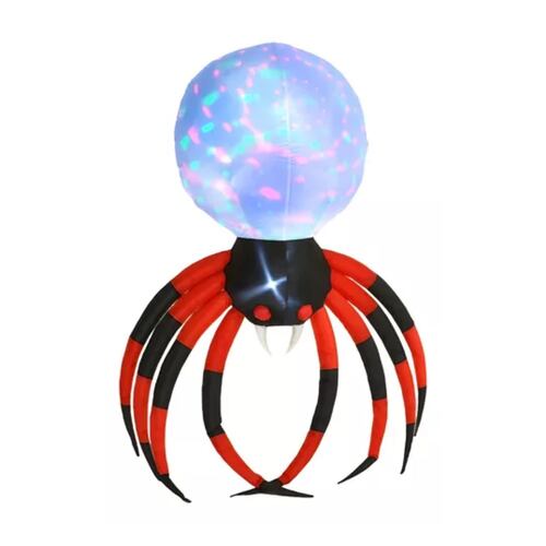 Inflable Halloween Araña Gigante Spider Luz Led 2.3 Mts NEGRO/ROJO