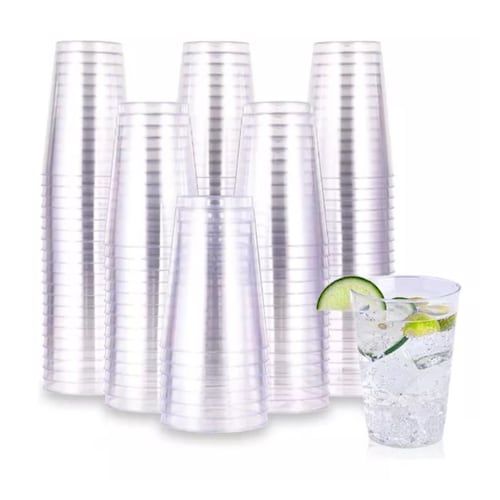 100 Copas de Plástico Berry Bloom Resistente  TRANSPARENTE