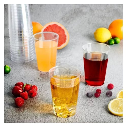 100 Copas de Plástico Berry Bloom Resistente  TRANSPARENTE