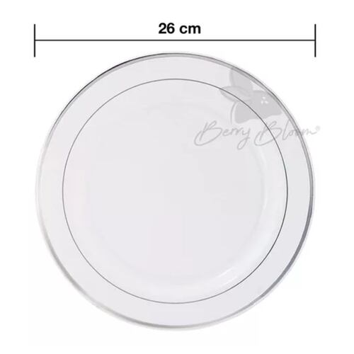 Platos Grandes Desechables Elegantes Plástico Para Fiesta BLANCO