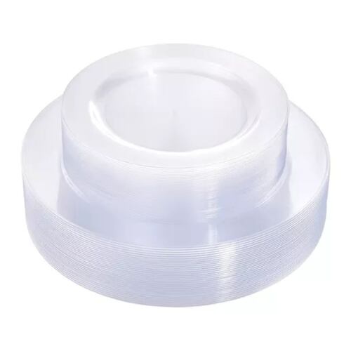 Platos Desechables Elegantes Vajilla Transparente 50 Pz TRANSPARENTE 