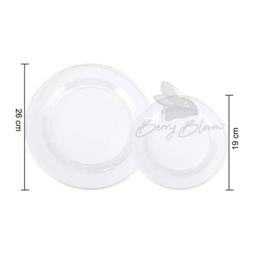 Platos Desechables Elegantes Vajilla Transparente 50 Pz TRANSPARENTE 