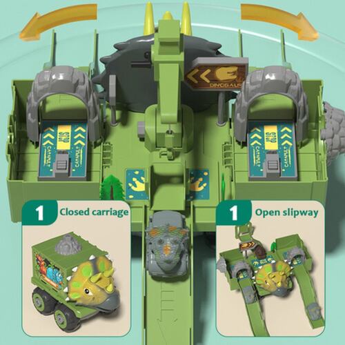 Juguete De Camión Juego De Dinosaurios Transporte Verde
