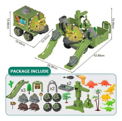 Juguete De Camión Juego De Dinosaurios Transporte Verde