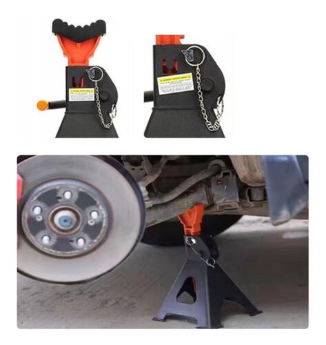 Torre Auto 2 Piezas 3 Toneladas Doble Seguro Altura 28-41 Cm negro