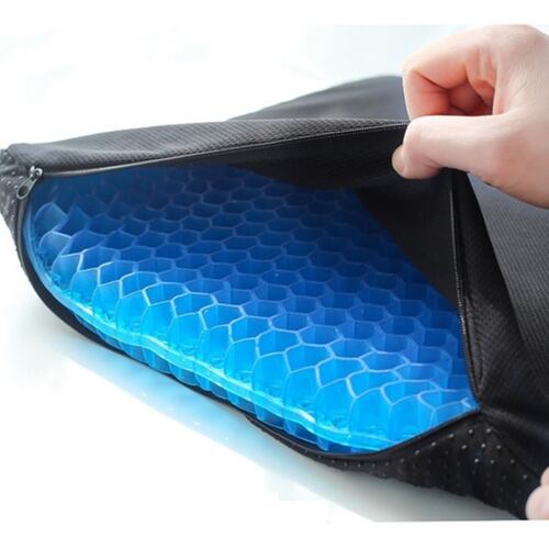 Cojin Gel Silicon Ergonomico Panal Comodo Asiento Auto Silla AZUL