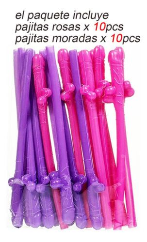 Popotes Despedida Soltera Rosa Plastico Divertido COLORES