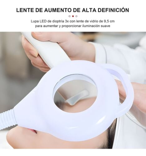 Lampara Estetica Lupa 8x Pedestal Para Tatuajes Maquillaje blanco
