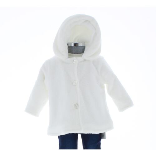 Abrigo Niña Blanco Bebe Chamarra Tejida 3599 0 A 4 Años.