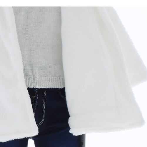 Abrigo Niña Blanco Bebe Chamarra Tejida 3599 0 A 4 Años.