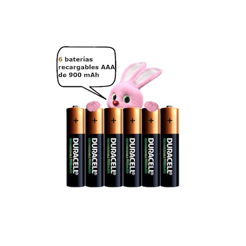 Pilas AAA Recargables Duracell 900 Mah Con 6 Piezas